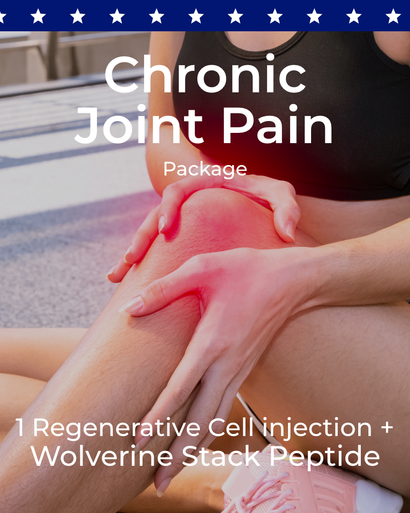 Service Voucher - Chronic Joint Pain Package: 1 Regenerative Cell Injection + FREE Wolverine Stack Peptide