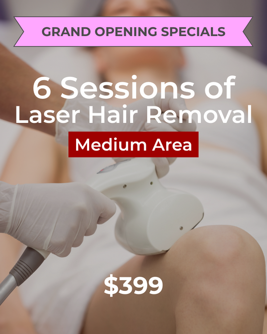 Service Voucher - Six (6) Laser Hair Removal Treatments for Medium Area