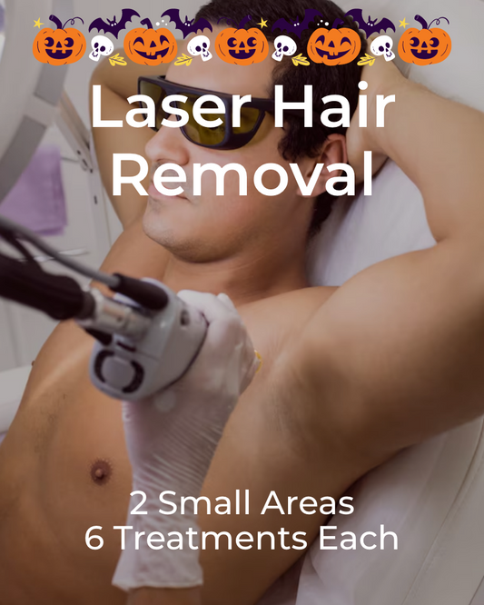 Six (6) Laser Hair Removal Treatments for 2 Small Areas - Total 12 Treatments