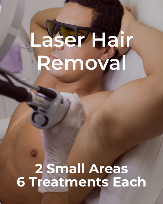 Six (6) Laser Hair Removal Treatments for 2 Small Areas - Total 12 Treatments